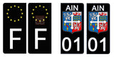 01 AIN - License plate stickers, available for CAR and MOTORCYCLE