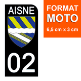 02 AISNE - License plate stickers, available for CAR and MOTORCYCLE