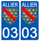 03 ALLIER - Stickers for license plates, available for CAR and MOTORCYCLE