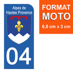 04 ALPES DE HAUTES PROVENCE - Stickers for license plates, available for CAR and MOTORCYCLE