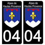 04 ALPES DE HAUTES PROVENCE - Stickers for license plates, available for CAR and MOTORCYCLE