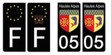 05 HAUTES ALPES - Stickers for license plates, available for CAR and MOTORCYCLE