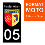 05 HAUTES ALPES - Stickers for license plates, available for CAR and MOTORCYCLE