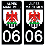 06 ALPES MARITIMES - Stickers for license plates, available for CAR and MOTORCYCLE