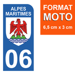 06 ALPES MARITIMES - Stickers for license plates, available for CAR and MOTORCYCLE