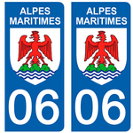 06 ALPES MARITIMES - Stickers for license plates, available for CAR and MOTORCYCLE