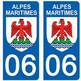 06 ALPES MARITIMES - Stickers for license plates, available for CAR and MOTORCYCLE