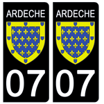 07 ARDECHE - Stickers for license plates, available for CAR and MOTORCYCLE