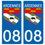 08 ARDENNES - Stickers for license plates, available for CAR and MOTORCYCLE