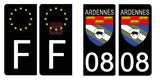 08 ARDENNES - Stickers for license plates, available for CAR and MOTORCYCLE