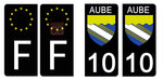 10 AUBE - Stickers for license plates, available for CAR and MOTORCYCLE