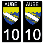 10 AUBE - Stickers for license plates, available for CAR and MOTORCYCLE