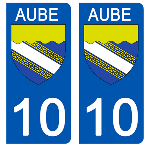 10 AUBE - Stickers for license plates, available for CAR and MOTORCYCLE