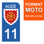 11 AUDE - License plate stickers, available for CAR and MOTORCYCLE