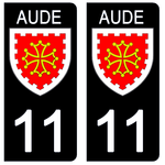 11 AUDE - License plate stickers, available for CAR and MOTORCYCLE