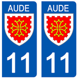 11 AUDE - License plate stickers, available for CAR and MOTORCYCLE