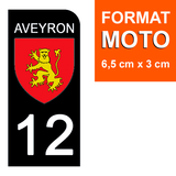 12 AVEYRON - License plate stickers, available for CAR and MOTORCYCLE