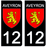 12 AVEYRON - License plate stickers, available for CAR and MOTORCYCLE