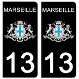 13 MARSEILLE - Stickers for license plates, available for CAR and MOTORCYCLE