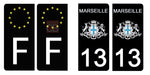 13 MARSEILLE - Stickers for license plates, available for CAR and MOTORCYCLE