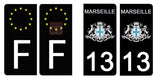 13 MARSEILLE - Stickers for license plates, available for CAR and MOTORCYCLE