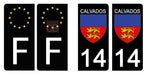 14 CALVADOS - Stickers for license plates, available for CAR and MOTORCYCLE