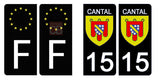 15 CANTAL - Stickers for license plates, available for CAR and MOTORCYCLE