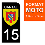 15 CANTAL - Stickers for license plates, available for CAR and MOTORCYCLE