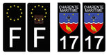 17 CHARENTE MARITIME - Stickers for license plates, available for CAR and MOTORCYCLE