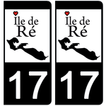 17 ÎLE DE RÉ - License plate stickers, available for CAR and MOTORCYCLE