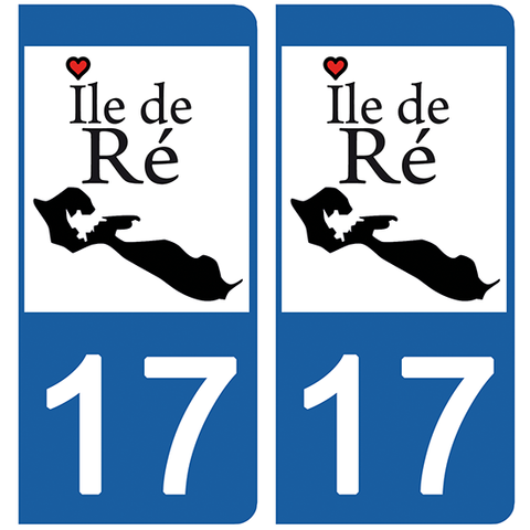 17 ÎLE DE RÉ - License plate stickers, available for CAR and MOTORCYCLE