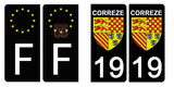 19 CORREZE - Stickers for license plates, available for CAR and MOTORCYCLE