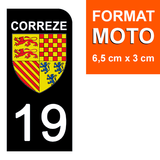 19 CORREZE - Stickers for license plates, available for CAR and MOTORCYCLE