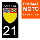 21 COTE D'OR - Stickers for license plates, available for CAR and MOTORCYCLE