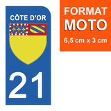 21 COTE D'OR - Stickers for license plates, available for CAR and MOTORCYCLE