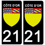 21 COTE D'OR - Stickers for license plates, available for CAR and MOTORCYCLE