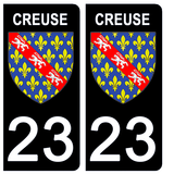 23 CREUSE - Stickers for license plates, available for CAR and MOTORCYCLE