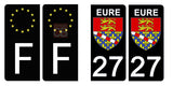 27 EURE - Stickers for license plates, available for CAR and MOTORCYCLE