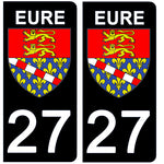 27 EURE - Stickers for license plates, available for CAR and MOTORCYCLE