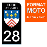 28 EURE and LOIRE - Stickers for license plates, available for CAR and MOTORCYCLE