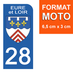 28 EURE and LOIRE - Stickers for license plates, available for CAR and MOTORCYCLE