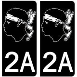 2A CORSE - Stickers for license plates, available for CAR and MOTORCYCLE