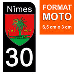 30 NIMES GARD - Stickers for license plates, available for CAR and MOTORCYCLE