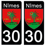 30 NIMES GARD - Stickers for license plates, available for CAR and MOTORCYCLE