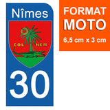 30 NIMES GARD - Stickers for license plates, available for CAR and MOTORCYCLE