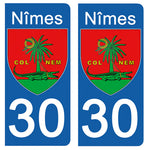 30 NIMES GARD - Stickers for license plates, available for CAR and MOTORCYCLE