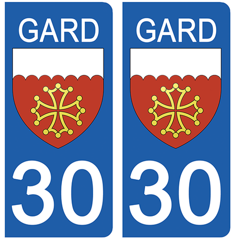 30 GARD - License plate stickers, available for CAR and MOTORCYCLE