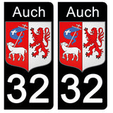 32 GERS AUCH - License plate stickers, available for CAR and MOTORCYCLE