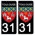 31 TOULOUSE, HAUTE GARONNE - Stickers for license plates, available for CAR and MOTORCYCLE