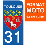 31 TOULOUSE, HAUTE GARONNE - Stickers for license plates, available for CAR and MOTORCYCLE